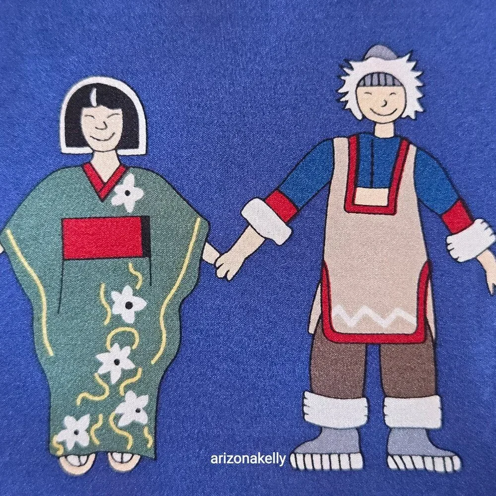 Unicef Silk Scarf World Peace Multicultural Holding Hands